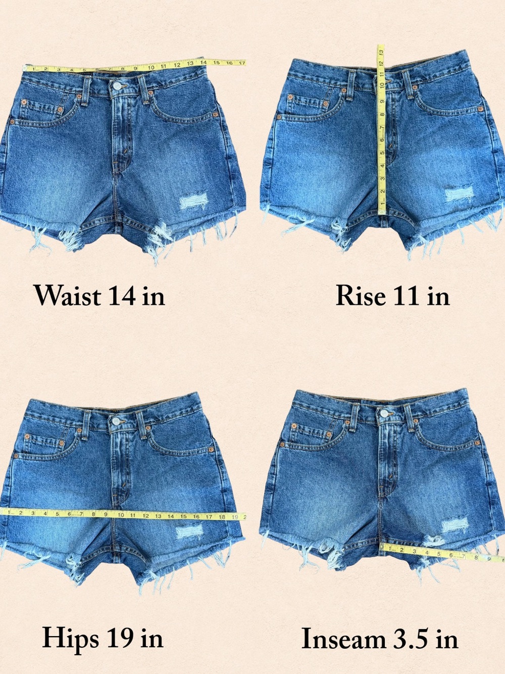 Vintage Levi’s 550 USA Made High Rise Cutoff Shorts 28 Relaxed Fit - Picture 8 of 8